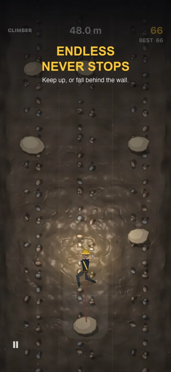 Climber Arcade — Endless mode scrolls faster and faster