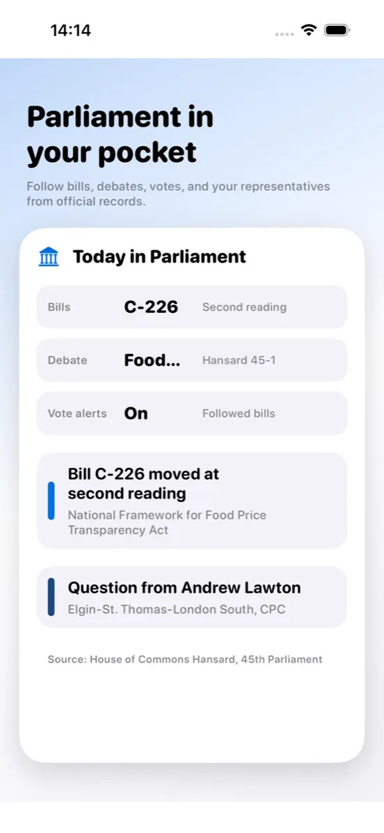 epac — Parliament data in your pocket