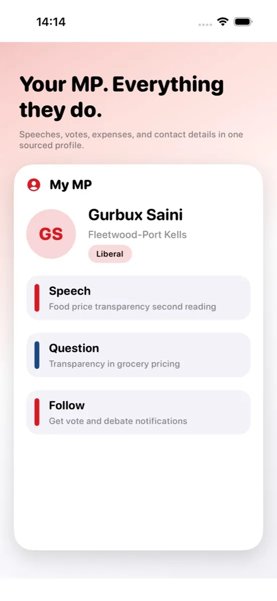 epac — MP profile with voting record