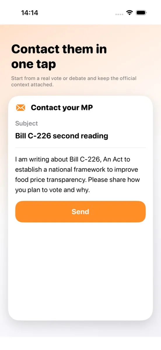 epac — Contact an MP in one tap