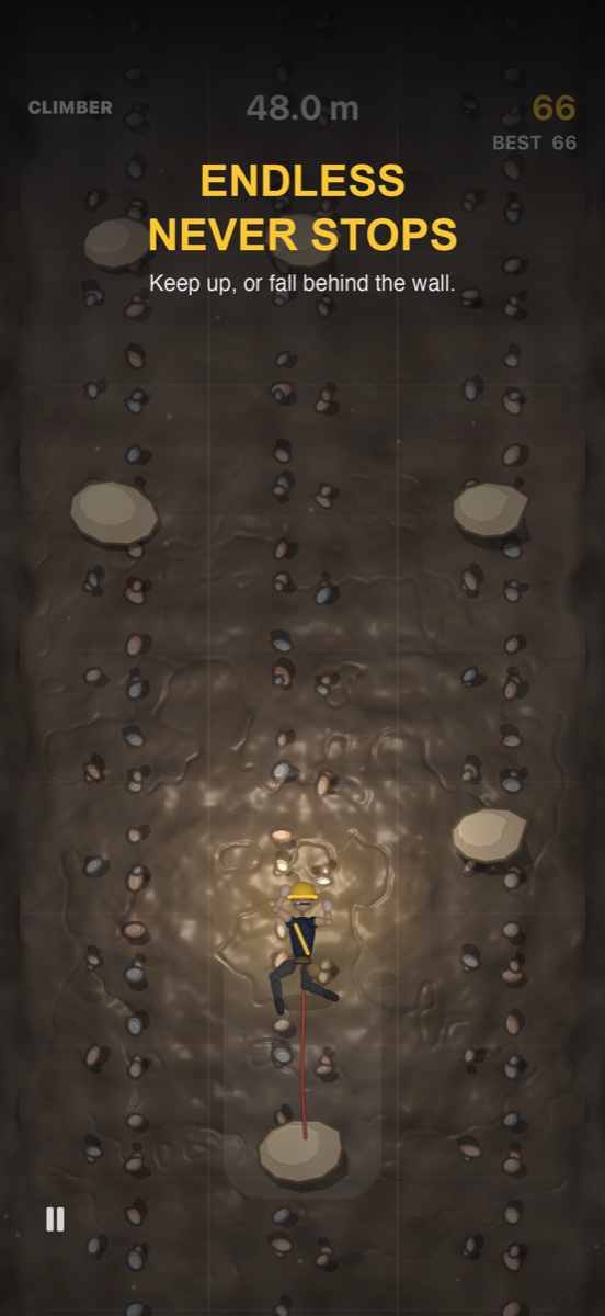 Climber Arcade — Endless mode scrolls faster and faster