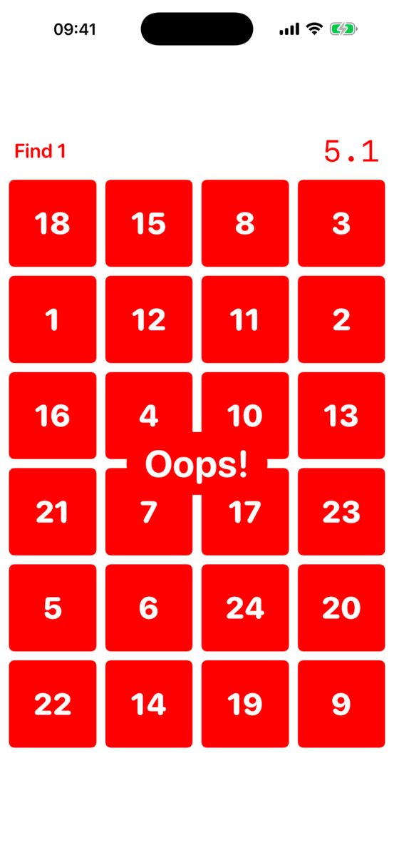 Double Dozen — Oops overlay after tapping the wrong block