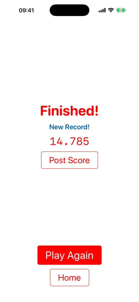 Double Dozen — Finished screen with a new record time